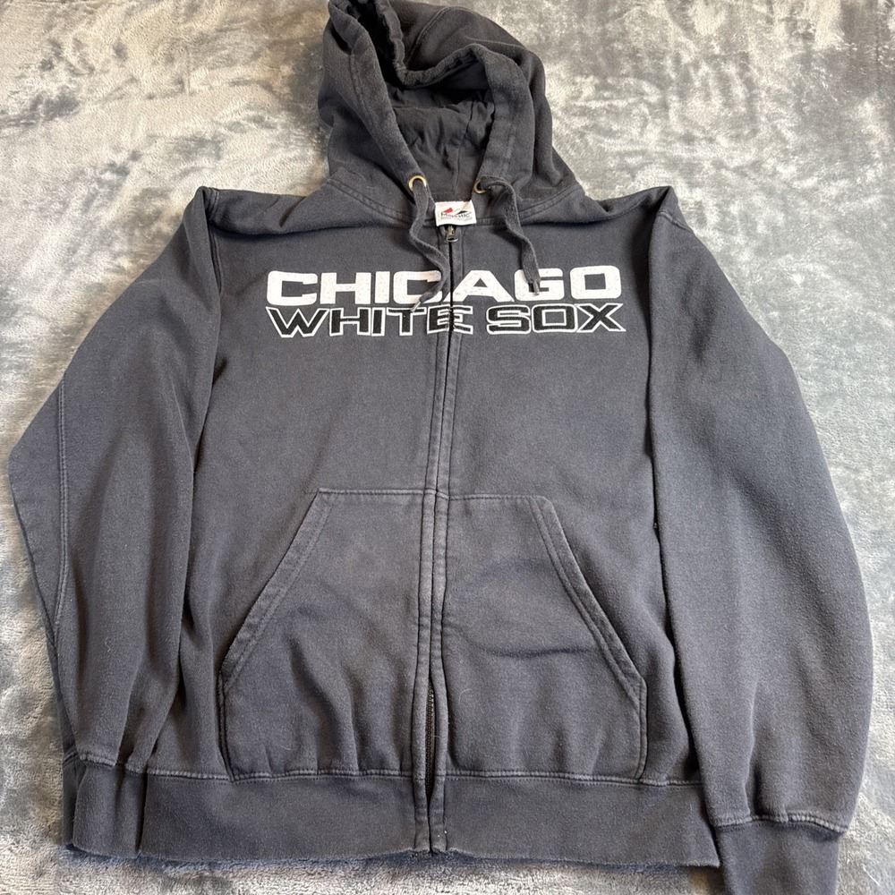 Vintage 2012 Chicago White Sox Majestic MLB Zip Hoodie Black Small MA00